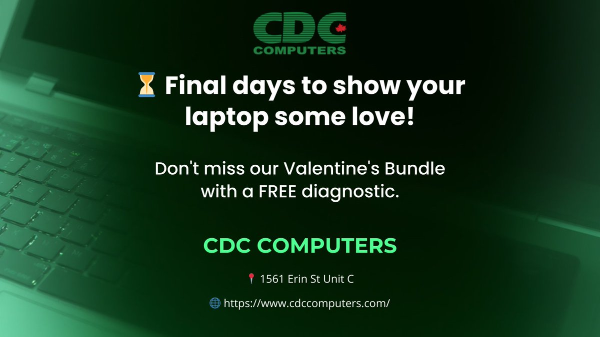 CDCComputers's tweet photo. Final days ⏰
Valentine’s Bundle ending soon.
📍 CDC COMPUTERS
#FinalDays #LaptopCare #CDCComputers https://t.co/kNgaU2GRq9