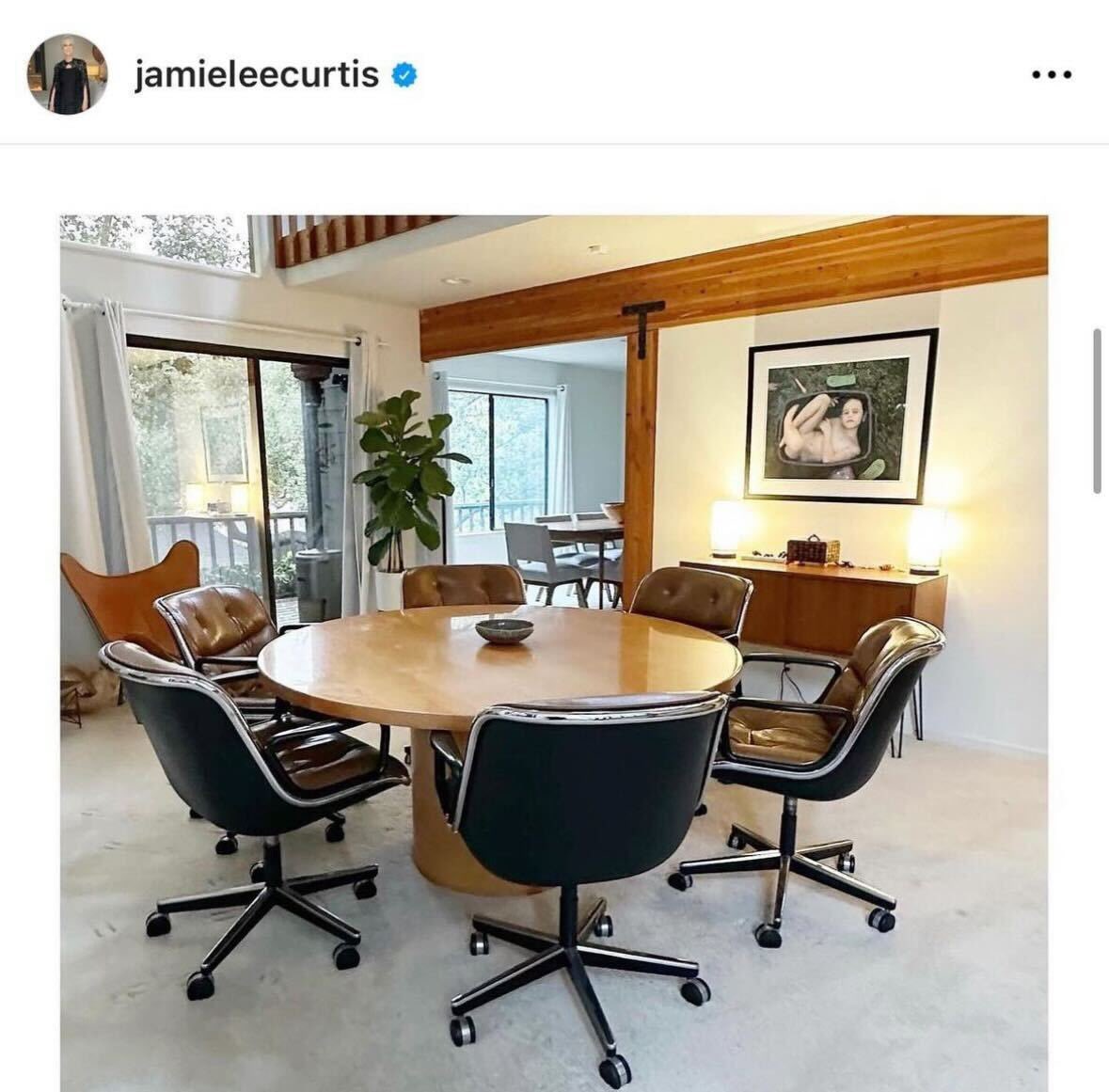 Now seems like a good time to ask: Why does Jamie Lee Curtis have a painting of a naked child stuffed in a box hanging on her wall?