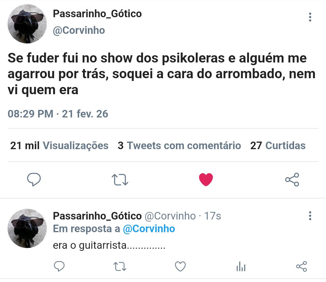 AlanW3ird9997's tweet photo. #FRANCORVO 
Onde Franco vai atrás de um gótico que chamou sua atenção e acaba chegando perto demais
Ou
Onde corvo se assusta quando alguém esbarra nele no banheiro e soca a pessoa, só se dando conta que era franco depois. https://t.co/t4sK6ZpToQ