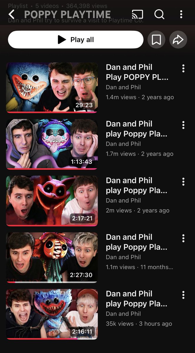 huge news dnp have made the poppy playtime playlist in the correct order!! no more clicking back for the next one