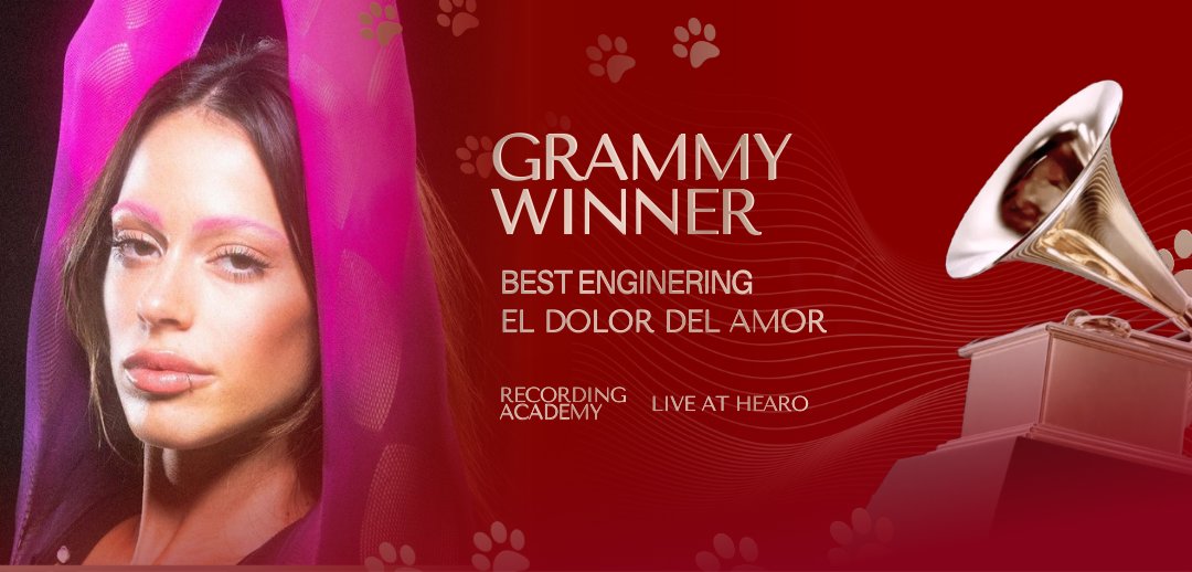 Agnes Carvajal VENCE os #GRAMMYs de:

Best Album In Vocals por "El Dolor Del Amor"
Best Enginering por "El Dolor Del Amor"