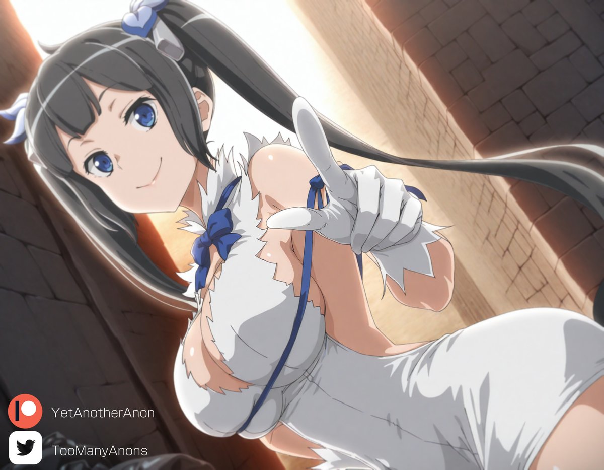 SFWAnon's tweet photo. Hestia in the Alley #DanMachi https://t.co/b7UrnpvvAk
