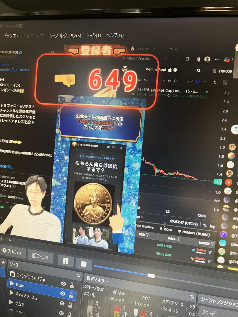 Kobushide2131's tweet image. GM☀️
まだやってんで！
YouTube登録者数1000人まで
あと350人！
一旦21時31分から12時間で切れるらしいから
いそげ🏃‍♀️

もちろんKOBUSHI DE🤜🤛

4vGHdzcNrDf8XVE8H19Rqea86RULz7xi89ew1sSJpump

#21coin #KOBUSHIDE