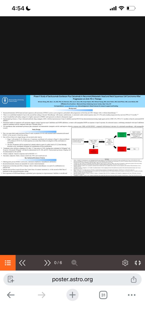 DrNabilSaba's tweet photo. #MHNCS26 phase II trial of the trop-2 / Topo 1 ADC, Sacituzumab Govitecan in recurrent post PD1 metastatic #HNSCC presented as a TIP #MedIQMHNCS26 https://t.co/CUMfEL023t