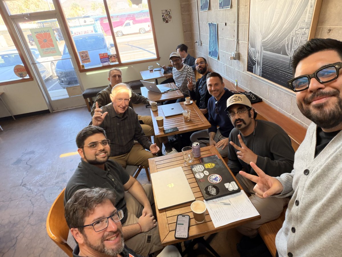 5antoshernandez's tweet photo. Today we held the first @shipaiclub Spark meetup in Phoenix and it was everything I hoped it would be.

A room full of builders, founders, and engineers who are serious about building with AI — great conversations, great coffee, and a curriculum we mapped out together that I’m genuinely excited about.

Here’s what’s coming:
→ Agentic Engineering & Vibe Coding Essentials
→ Idea to App: Live Prototyping with v0 & Cursor
→ The Agentic Edge: Agents, Token Efficiency & OpenClaw
→ From v0 to Production: Git, GitHub, CI/CD & Vercel
→ Backend Unlocked: Auth, Security & Workflows
→ The Visual Edge: Brand, Design Systems & Engineering
→ Ship & Grow: Launch Strategy & Marketing
→ Growth Unlocked: The Full-Stack Growth Playbook
→ Optimize Everything: Data, Analytics & Event Tracking
→ Money by Design: Monetization, Paywalls & AdTech

If you’re an AI-first founder or builder in the Phoenix area, this community is for you.

https://t.co/p3SDEp5BNc 🚀
https://t.co/dL9G6UX555 🤝