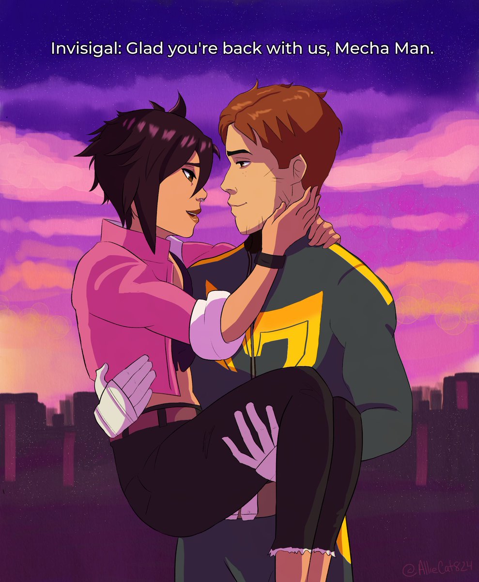 AllieCat824's tweet photo. they are each other's heroes. 
(its valentines day every day with these two, enjoy) <3 #invisimech #dispatch #invisigal #robertrobertson https://t.co/9oLrusm2GD