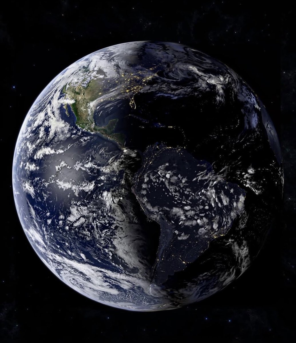 This photograph of Earth was captured on Saturday, February 21, 2026 at 06:00 PM EST by the NOAA GOES
Satellite, showing how it looks at night.
Orbiting 35,786 km above the equator, GOES sends a full-disk GeoColor frame every ten minutes, blending infrared data with a static