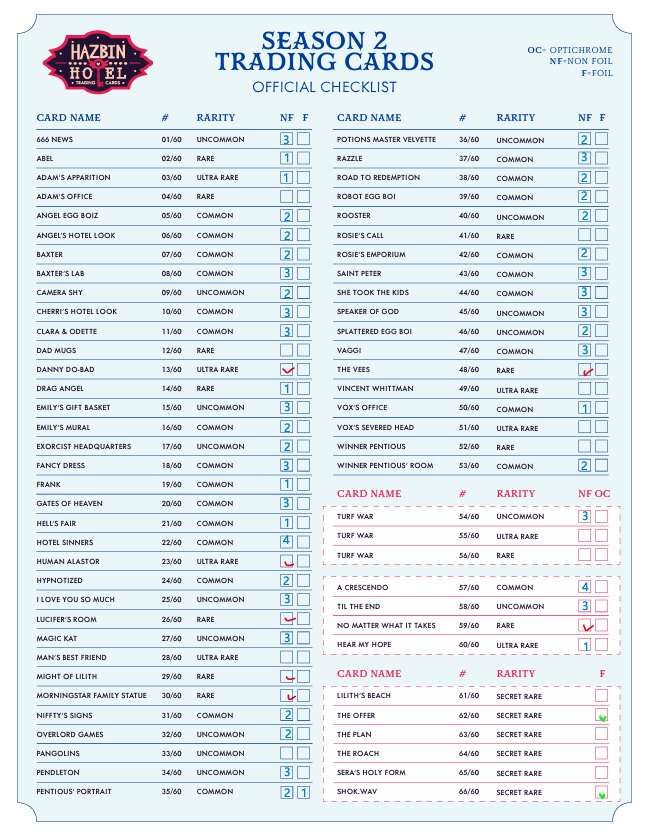 交換】ハズビンホテル トレカ hazbinhotelトレーディングカード