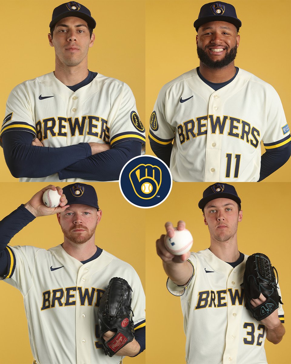 Our favorites from @Brewers Photo Day:
🟡 Christian Yelich
🔵 Jackson Chourio
🟡 Brandon Woodruff
🔵 Jacob Misiorowski