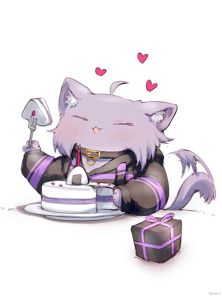 ikayaki_4's tweet image. お誕生日ハッピーねこさま🎂🧶
 #絵かゆ