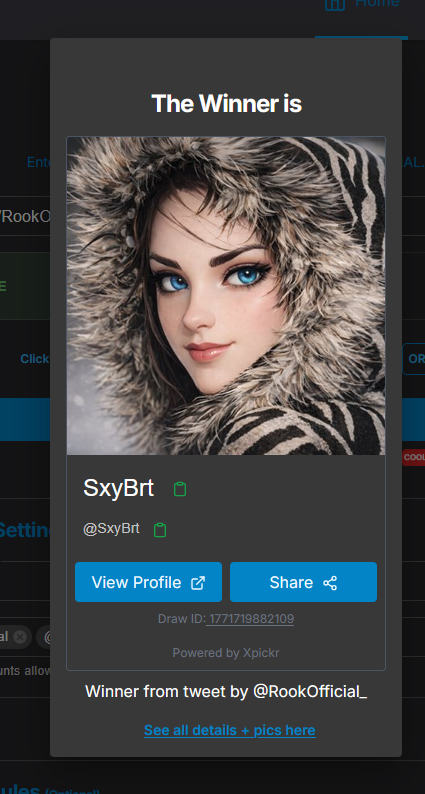 RookOfficial_'s tweet photo. CONGRATS TO @SxyBrt for winning!! 🥳🎉
you have 24 hours to respond to my DM or i will reroll!
thank you to everyone that participated! https://t.co/ZdYzQhJX97
