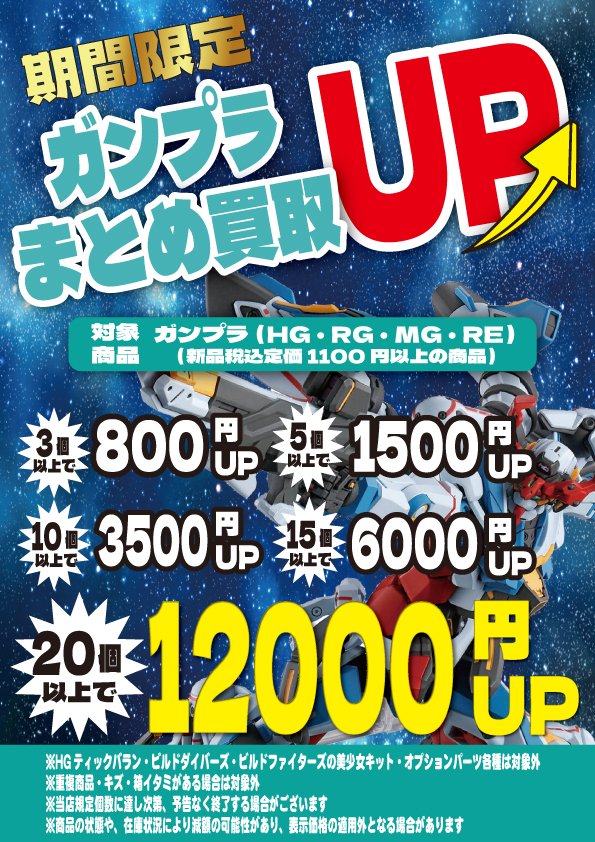 🔴ガンプラまとめ買取＆最低保証キャンペーン🔴 対象のガンプラを