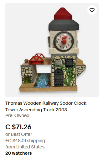 No_Samah_24's tweet photo. I've seen a lot of people talk about how people in this fandom have moved away from doing Thomas content &amp; videos with their wooden trains or toys

These prices are why. https://t.co/hsybt0B8fn