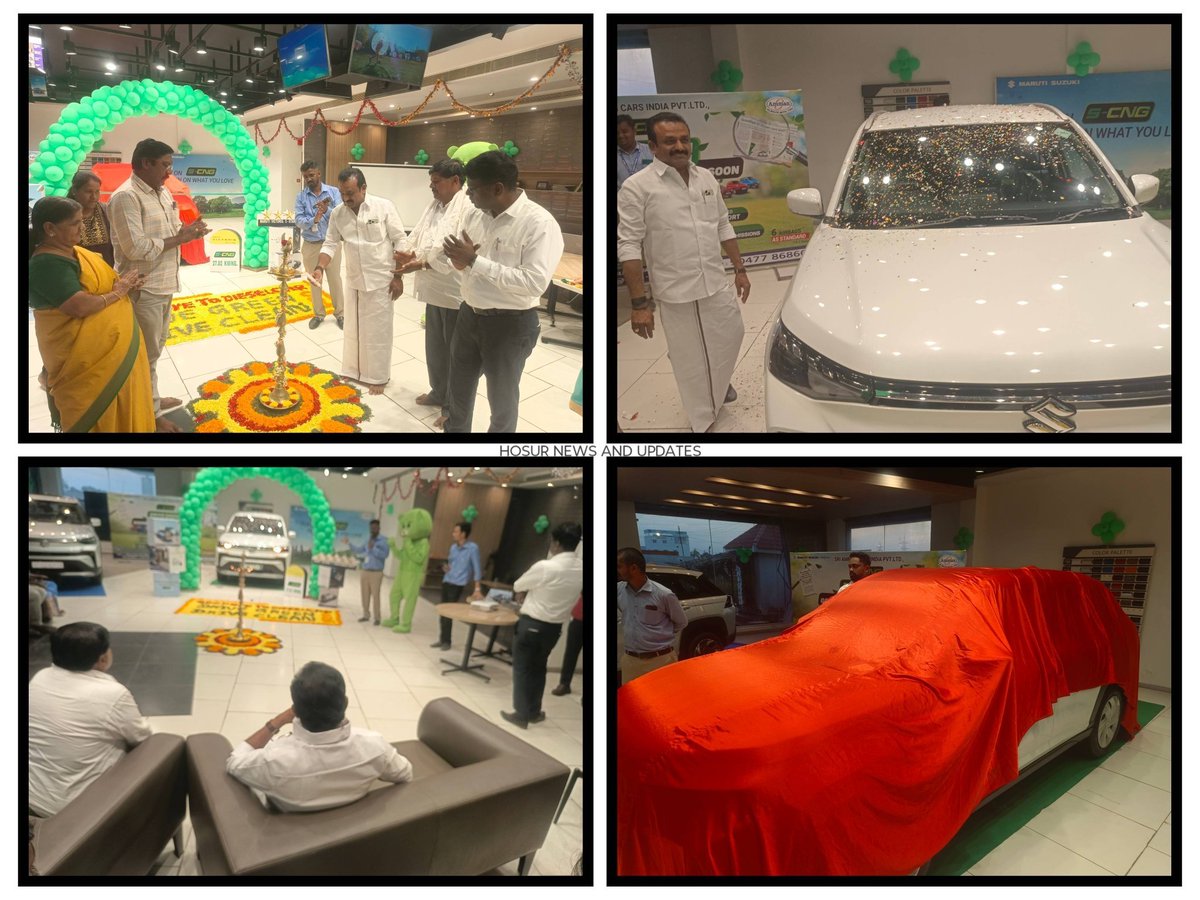 HosurNews1's tweet photo. 🌿 Hosur hosts ‘Go Green Go Clean’ event by Sri Amman Cars! 🚗 New Maruti Suzuki S Victoris CNG launched, promoting eco-friendly &amp; fuel-efficient mobility. 🌱✨
#hosurnewsandupdates #hosurnews #hosurupdates #Hosur #GoGreen #CNGCar #AutoLaunch 🚗 https://t.co/hhOo7jlC6P