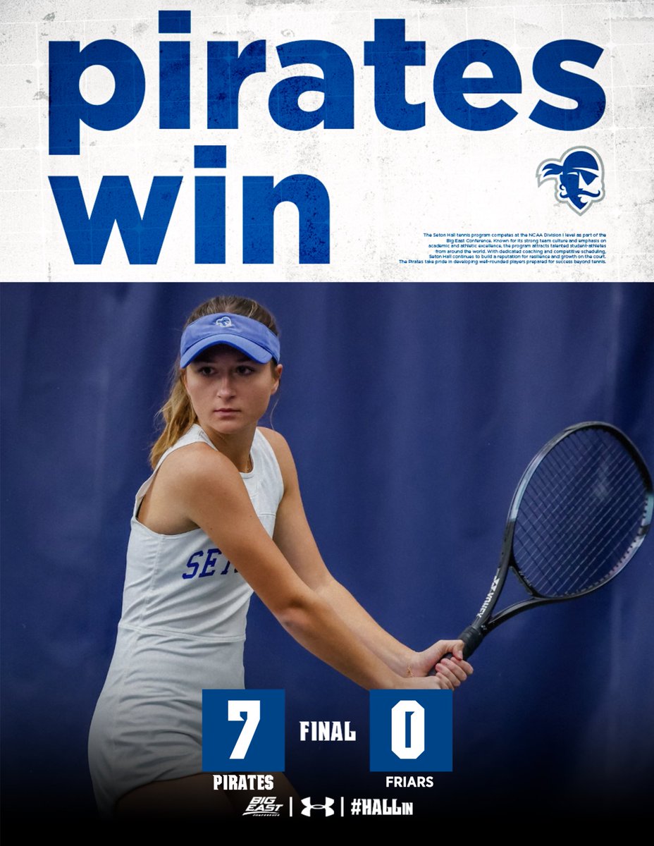 It was a clean sweep 🧹 against a BIG EAST foe! #HALLin 🎾