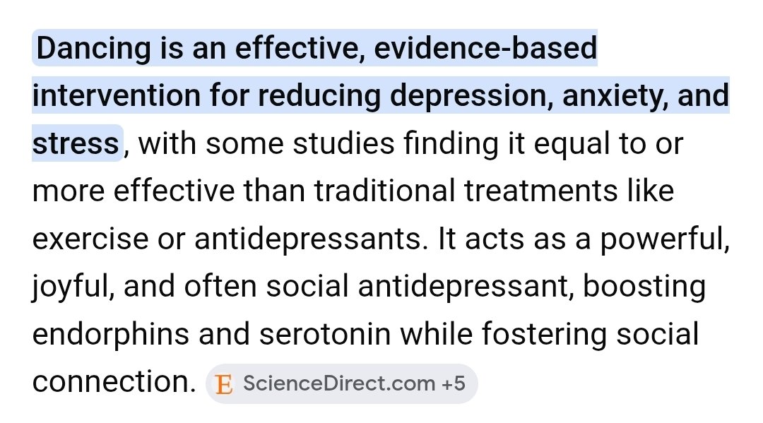 VitalHealthZone's tweet image. Dancing helps to reduce depression symptoms better than anything else, even traditional therapies. 

So when you feel sad, anxious and depressed, have a dance and it should lift your mood. 

Scientifically proven. 

#depression 
#dancing
#sadness