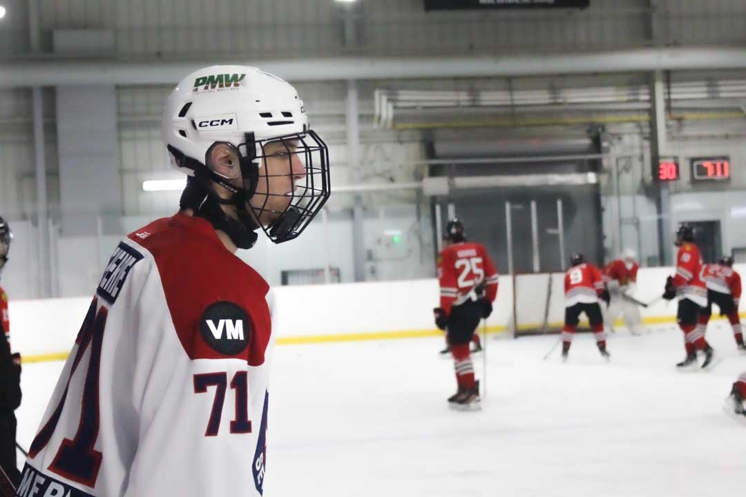 Starting tonight, in honour of former OJS Head Coach Vince Malette, these VM patches will stay on the right shoulder of our jerseys.  We're thinking about him, his wife and his two daughters tonight. 🕊