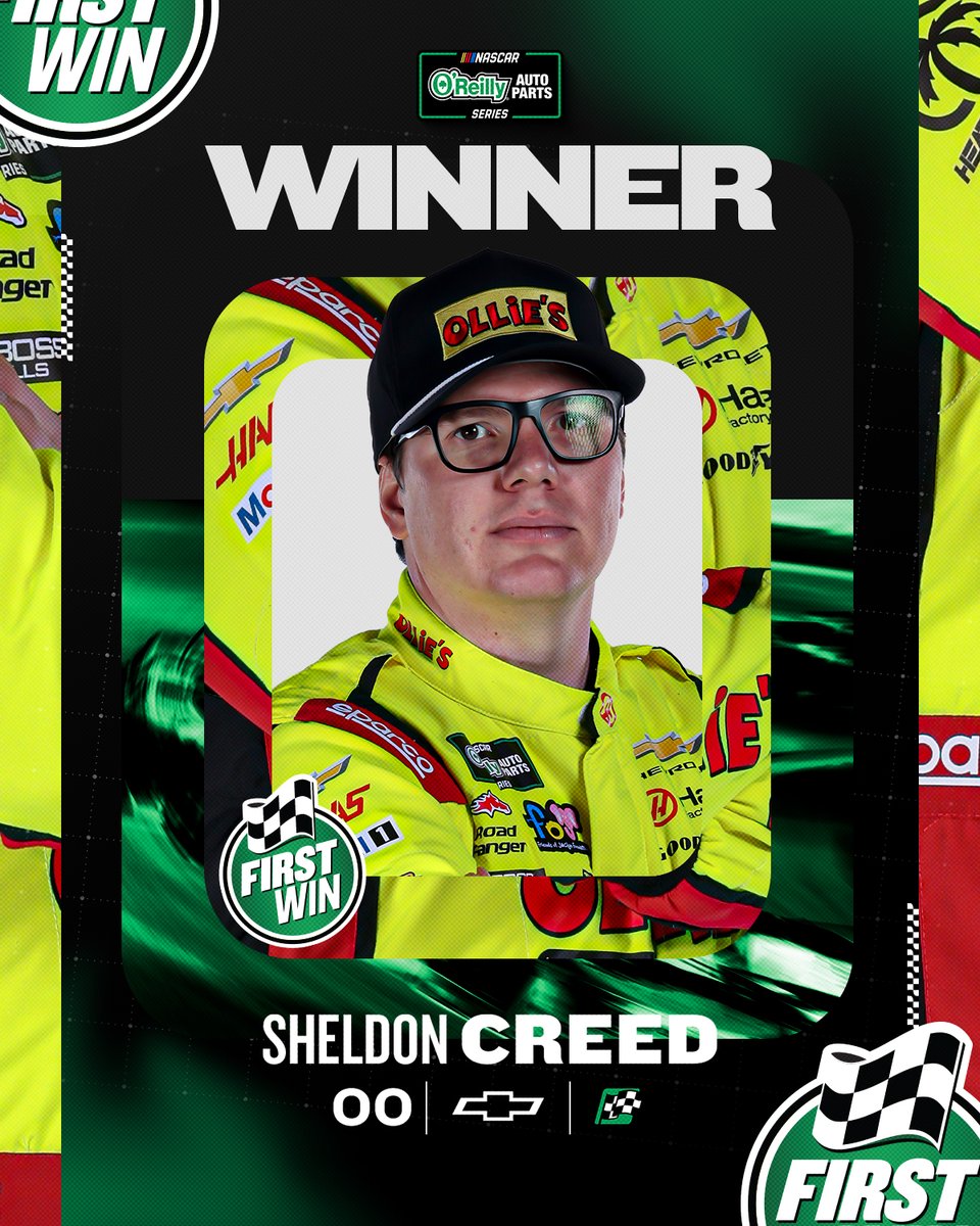 IT'S CREED IN A THRILLER! 

@SHELDONCREED GETS HIS FIRST CAREER WIN AT @ECHOPARKSPDWY!