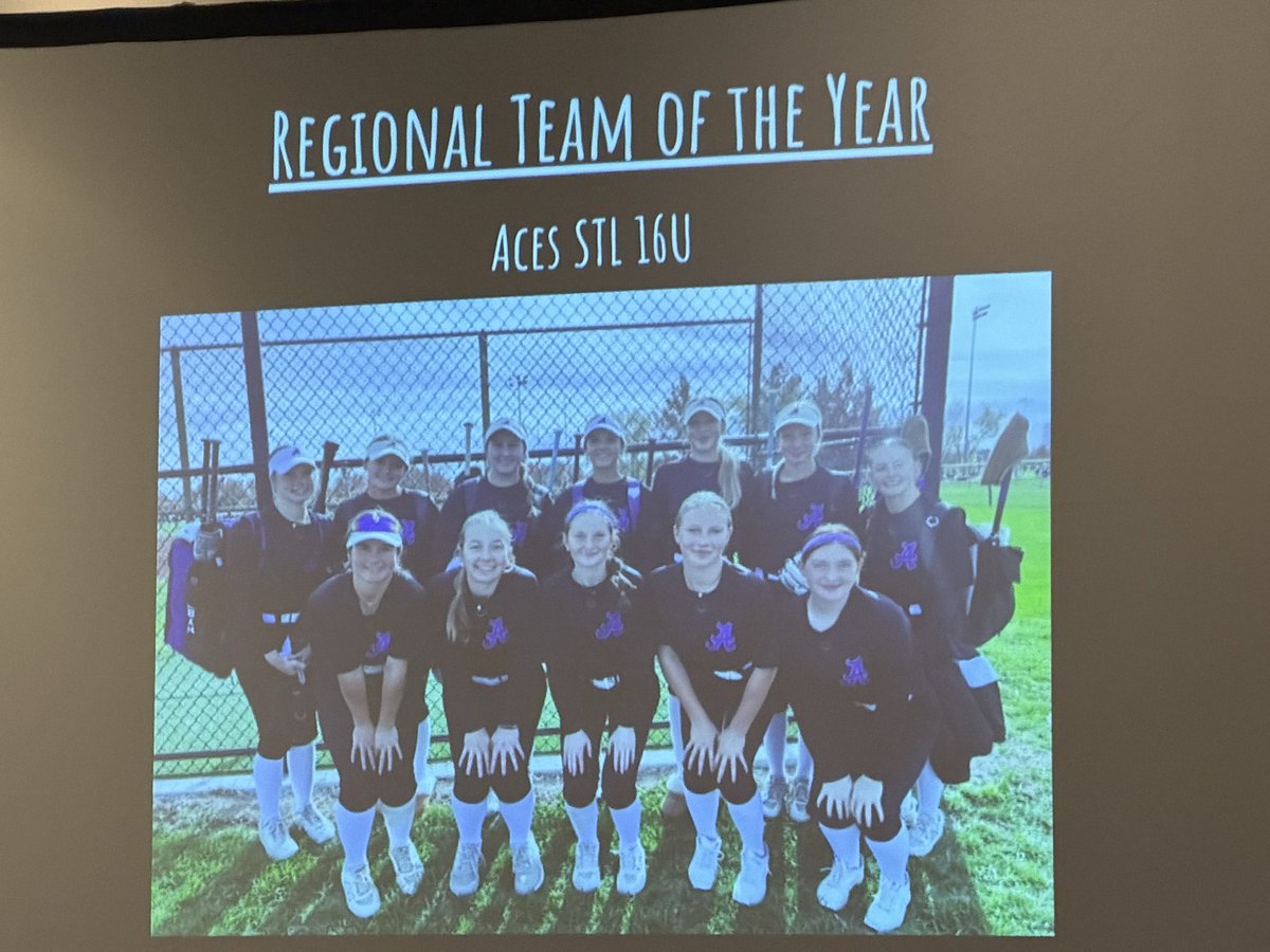 I had so much fun at the Aces Fastpitch banquet. I am thankful for my team and my coaches. I am very grateful to receive the Aces High award for Aces Fastpitch Stl. Very proud of my teammates to receive All Regional team of the year!! Looking forward to this years softball