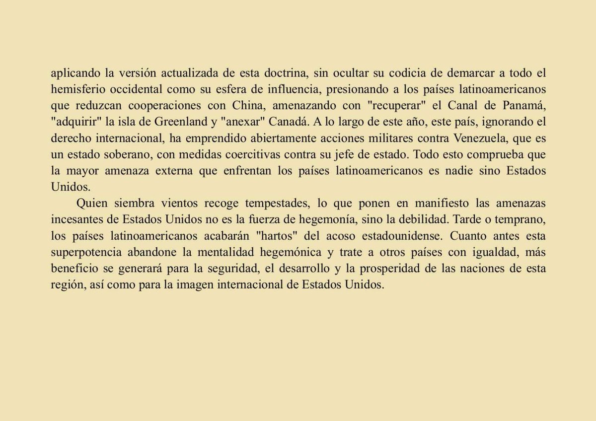 Declaración oficial de la Embajada de China.