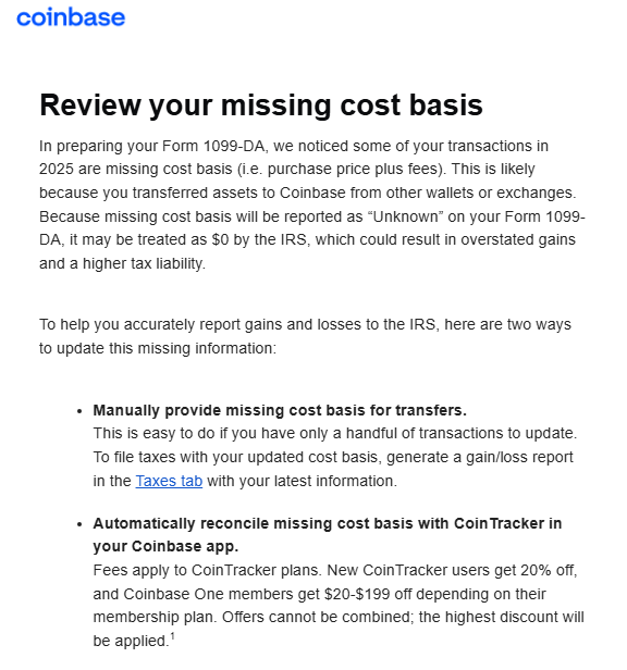 Coinbase Users Frustrated by Manual Cost Basis Entry for Thousands of ...