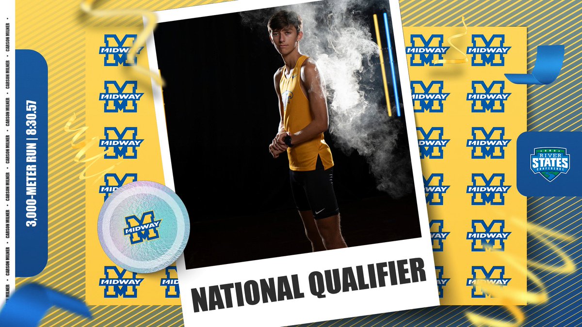 GoMidwayEagles's tweet photo. 🚨NATIONAL QUALIFIER🚨

Congratulations to Midway's Carson Milner, who qualified for the NAIA National Indoor Championships in the 3,000-meter run on Saturday! Milner qualified with a second-place run of 8:30.57. https://t.co/QaDWKeyp6d