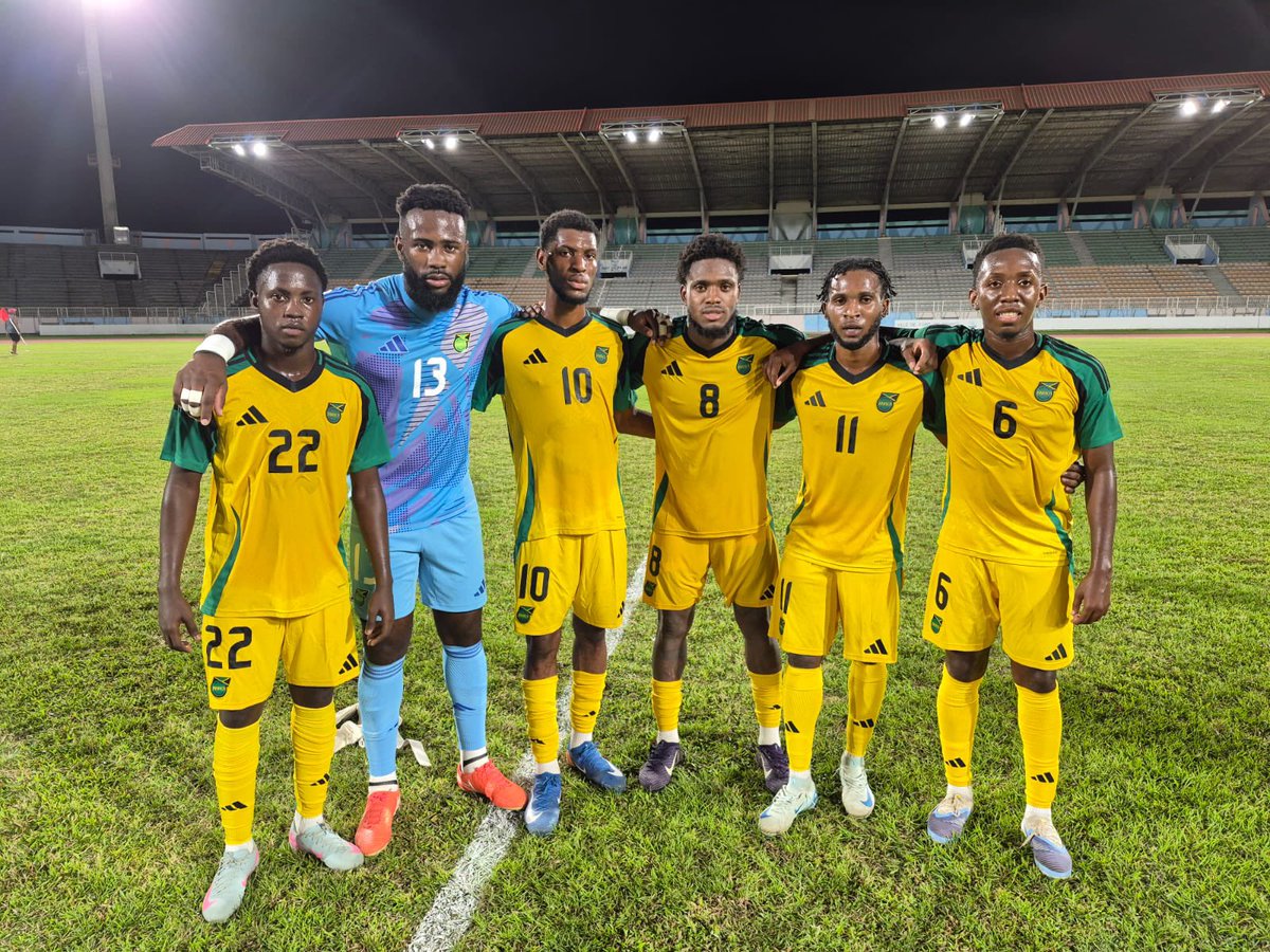 jff_football's tweet photo. Debutants this evening: 🇯🇲

🇯🇲Raheem Edwards

🇯🇲Daniel Russell

🇯🇲Dwayne Allen

🇯🇲Tajay Grant

🇯🇲Jaheim Thomas

🇯🇲Rushike Kelson

FULL TIME 🫡🇯🇲

MARTINIQUE 0-2 JAMAICA 🇯🇲 https://t.co/0D9RPe1PTy