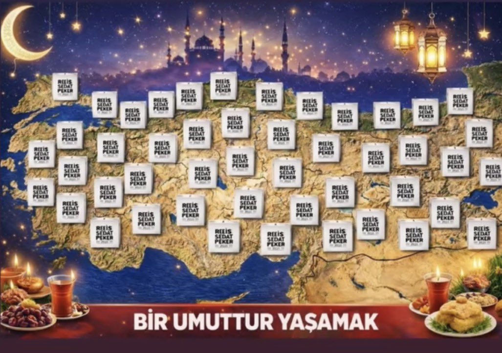 Sahura kalkarken unutmadan Söylemek istedim 81 ilin sahur sofralarında Reis Sedat Peker İsmi var Allah razı olsun .
<a href="/sedat_peker/">Sedat Peker</a> #SedatPeker