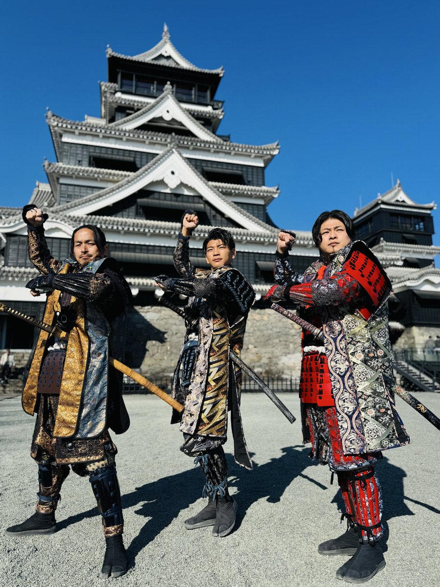 熊本城“こんにちは”武将隊！ 本日は御覧の布陣にて出陣！ 11:30〜 城彩