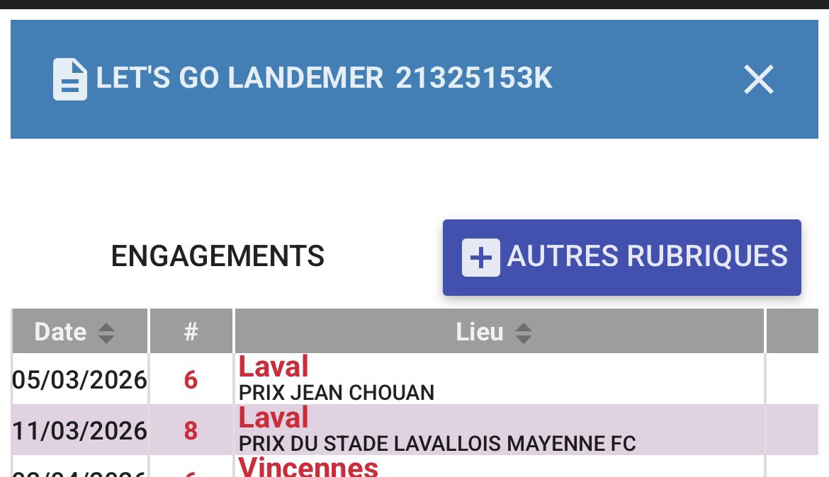 🗒️ LET’S GO LANDEMER 🗒️

Bonne rentrée de ce Souloy qui fait 800 tout seul, et en résistant à toutes les attaques &amp; sans se faire dépasser mais en retrait du vainqueur
Ne devrait pas tarder à refaire parler de lui
RDV en Mars