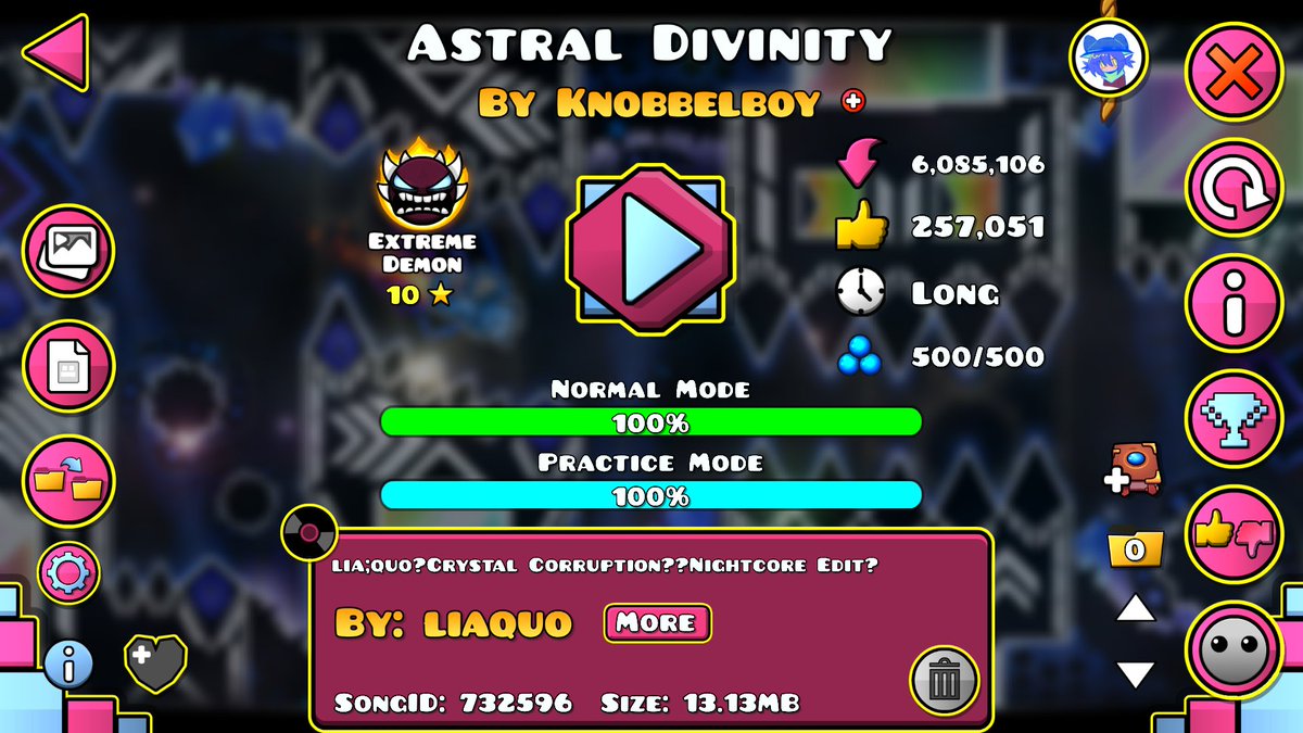 Astral Divinity 100% | Fluke del 65% | 1786 atts
no me tomo nada ayer me hice el 65% y me lo pase, sinceramente me siento en mi mejor momento en GD