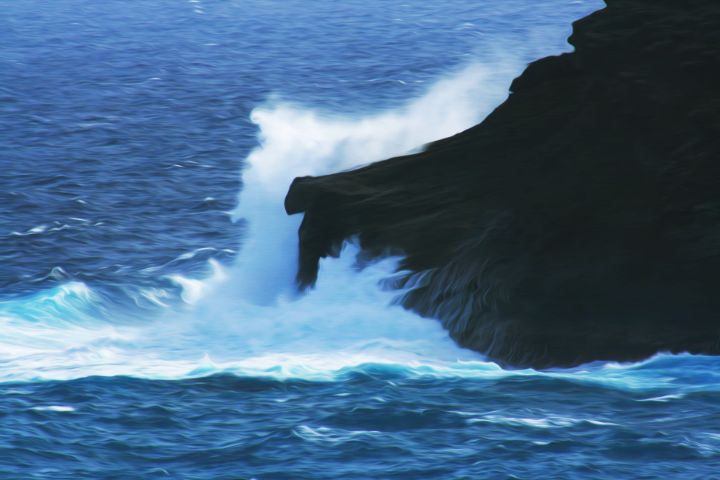 Art of the Day! "Hawaii waves in Hanauma Bay!". Buy at: ArtPal.com/Soonergallery?…