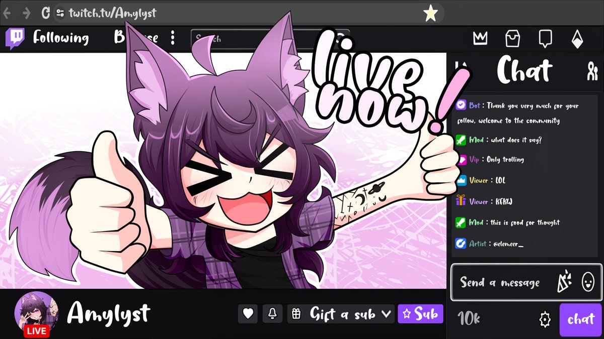 Stream YCH Live now! for @/Amylyst 💜💜