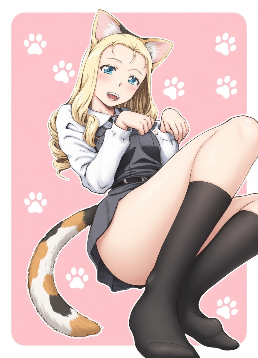 #猫の日
ねこの日なので昔投稿したマリー様を!🐾
今回もAI着色です 