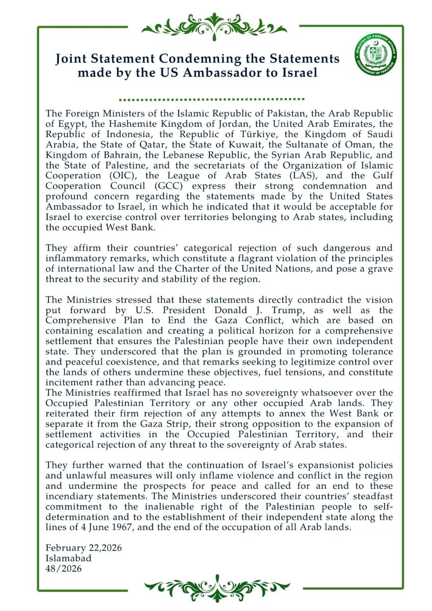 Ministry of Foreign Affairs - Pakistan tweet media