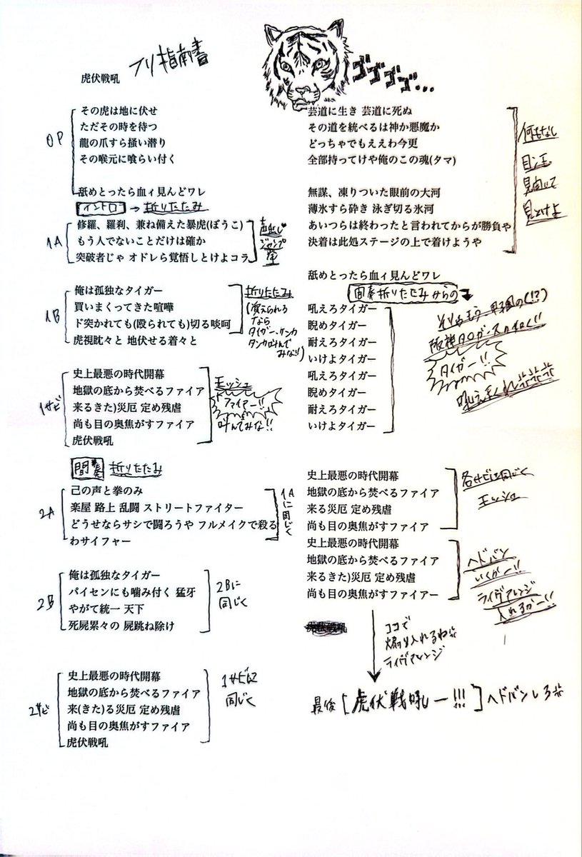 虎伏戦吼 フリ】 簡単なので覚えて聴いて 対バンでもワンマンライヴ