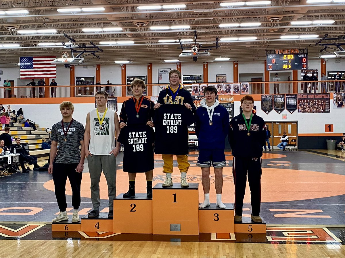 3-time State Entrant and Section 2AA Champion—Max Morgan (189).  4 more wins  to complete an epic year for this kid. Crushing it!