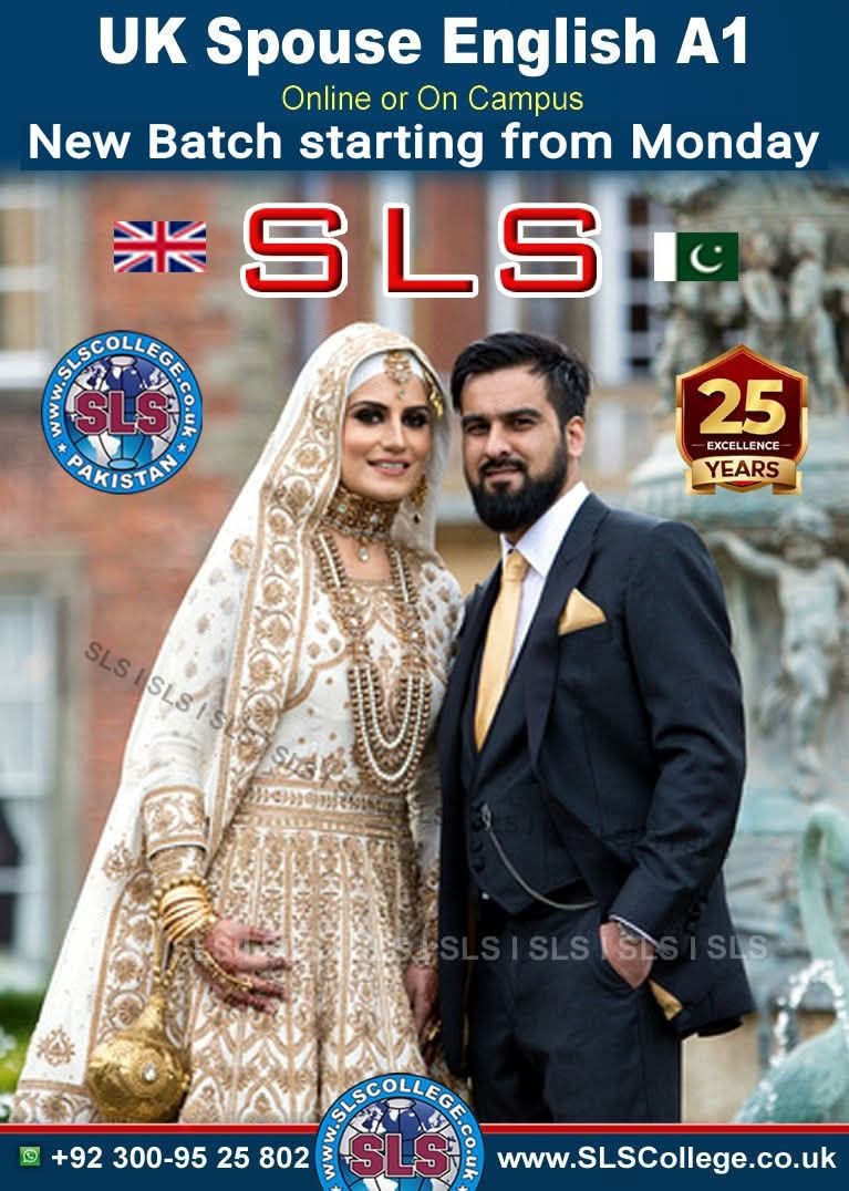 SLS_college's tweet photo. 💍✨ 𝗨𝗞 𝗦𝗽𝗼𝘂𝘀𝗲 𝗘𝗻𝗴𝗹𝗶𝘀𝗵 𝗔1 &amp; B1🇬🇧
Planning to join your partner in the UK? Start your journey with confidence and success! 🌍
𝗦𝗟𝗦 — offers professional A1 English under certified trainers 
𝗦𝗟𝗦 𝗖𝗼𝗹𝗹𝗲𝗴𝗲 Since 2000
IELTS Official Test Centre 03009525802 https://t.co/qLNULVicr9