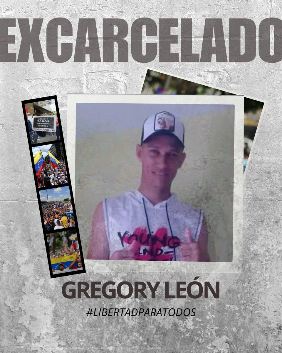 #URGENTE | Hasta el momento podemos confirmar la excarcelación de: 

Gregory León.

Las excarcelaciones parciales no son un favor.
Son una obligación del Estado frente a crímenes que nunca debieron ocurrir.

Es importante recalcar que en Venezuela la cifra de presos políticos