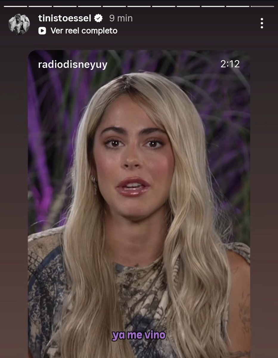 tini reposteando la entrevista hablando de futttura y MUY DE PASO diciendo que YA LE VINO 
pegue reina pegue y cierre la boca a los que la embarazan 🥂