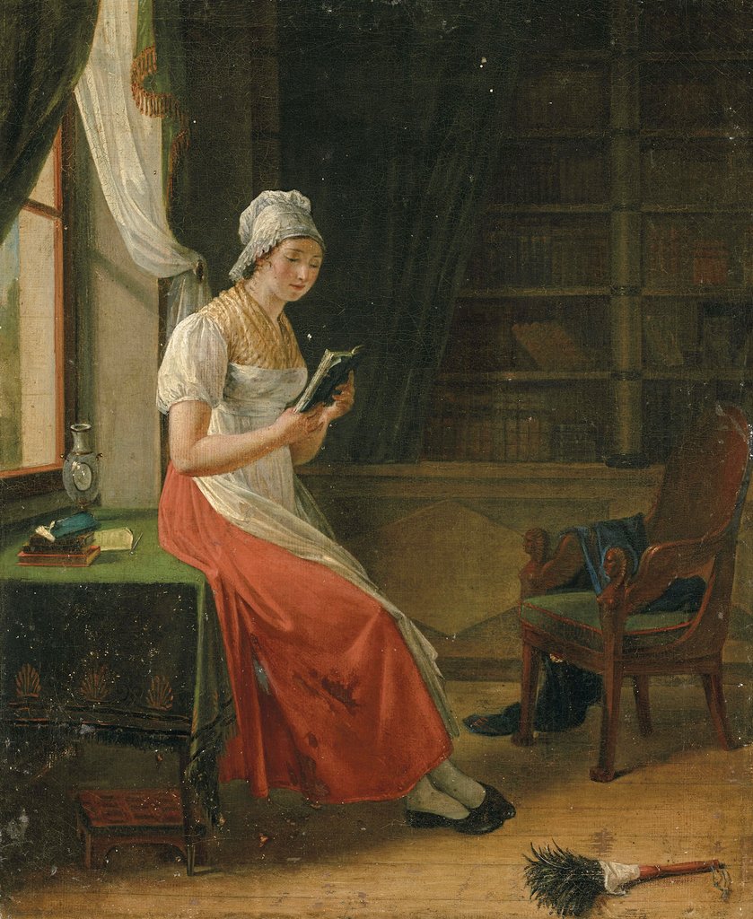 "The only people who achieve much are those who want knowledge so badly that they seek it while the conditions are still unfavourable. Favourable conditions never come."
- C. S. Lewis, The Weight of Glory, 1941.

🎨 Constance Marie Charpentier, La Servante Paresseuse, c. 1812.