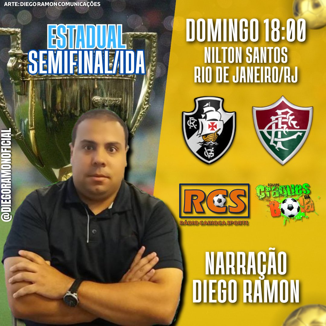 Neste domingo, estarei contando a história de mais um #ClássicoDosGigantes. #Vasco x #Fluminense, pela Ida da Semifinal do #CampeonatoCarioca.

18:00, pela Rádio Carioca Sports. Não perca!

cariocanoticias.com

youtube.com/@radiocariocas…