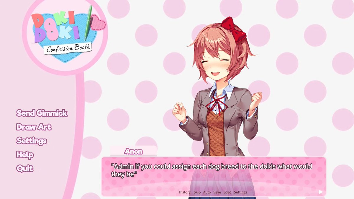 ABSLTSUBLIMATE's tweet image. Sayori would be a labrador retriever; Yuri a great dane; Natsuki would probably be a dog without a breed (mongrel, mutt, however you say it); and Monika I think could be...an english bulldog? I don't know, she seems more like a cat to me. Maine coon probably. - 🌕