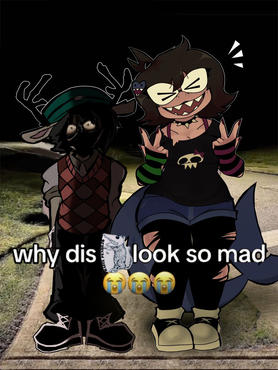 "why this "HAZTE PENDEJA" so mad 😭😭😭"

(Art Collab with <a href="/TiakathDrawns/">Tía Kathy 🧟‍♂️🦈(COMS OPEN)</a>)