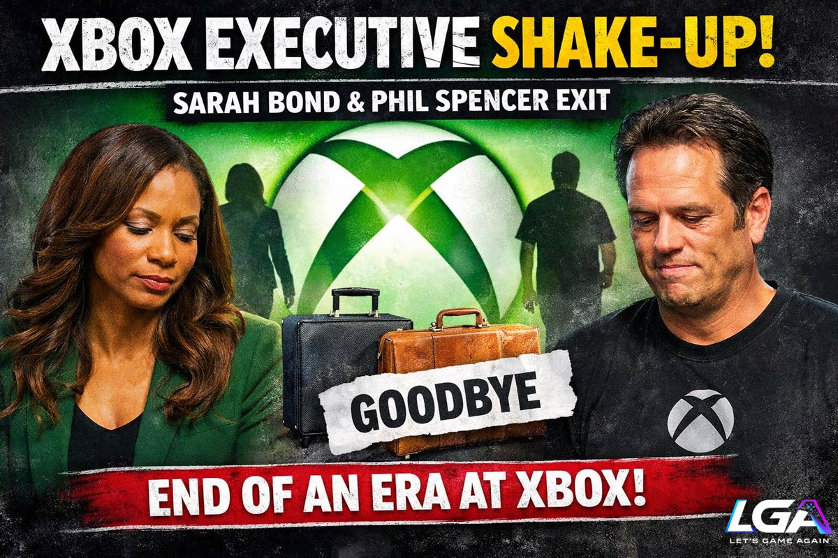 LetsGameAgain's tweet photo. ‼️Big gaming news‼️

🎮 Major leadership shift at Xbox as Phil Spencer retires and Sarah Bond departs. Asha Sharma, head of Microsoft’s CoreAi, steps in as CEO. What does this mean for Xbox’s future? Probably not good. 👀

#news #xbox #fyp #gaming #playstation #AI #CEO #change https://t.co/WGCw5FkTkR