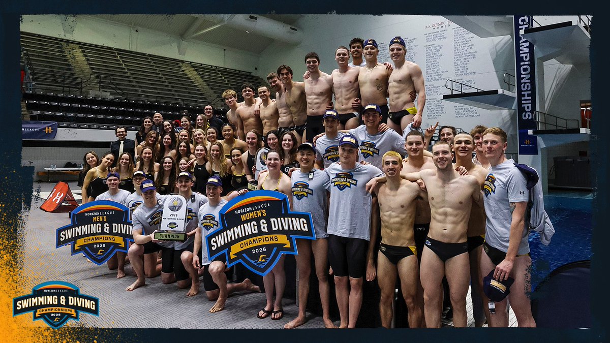 HorizonLeague's tweet photo. Oakland sweeps 2026 #HLSD Championships

Read the recap: https://t.co/ukdR7Dk7LH

#OurHorizon🌇 @OAK_Swim_Dive https://t.co/c1Y9UvJoWG