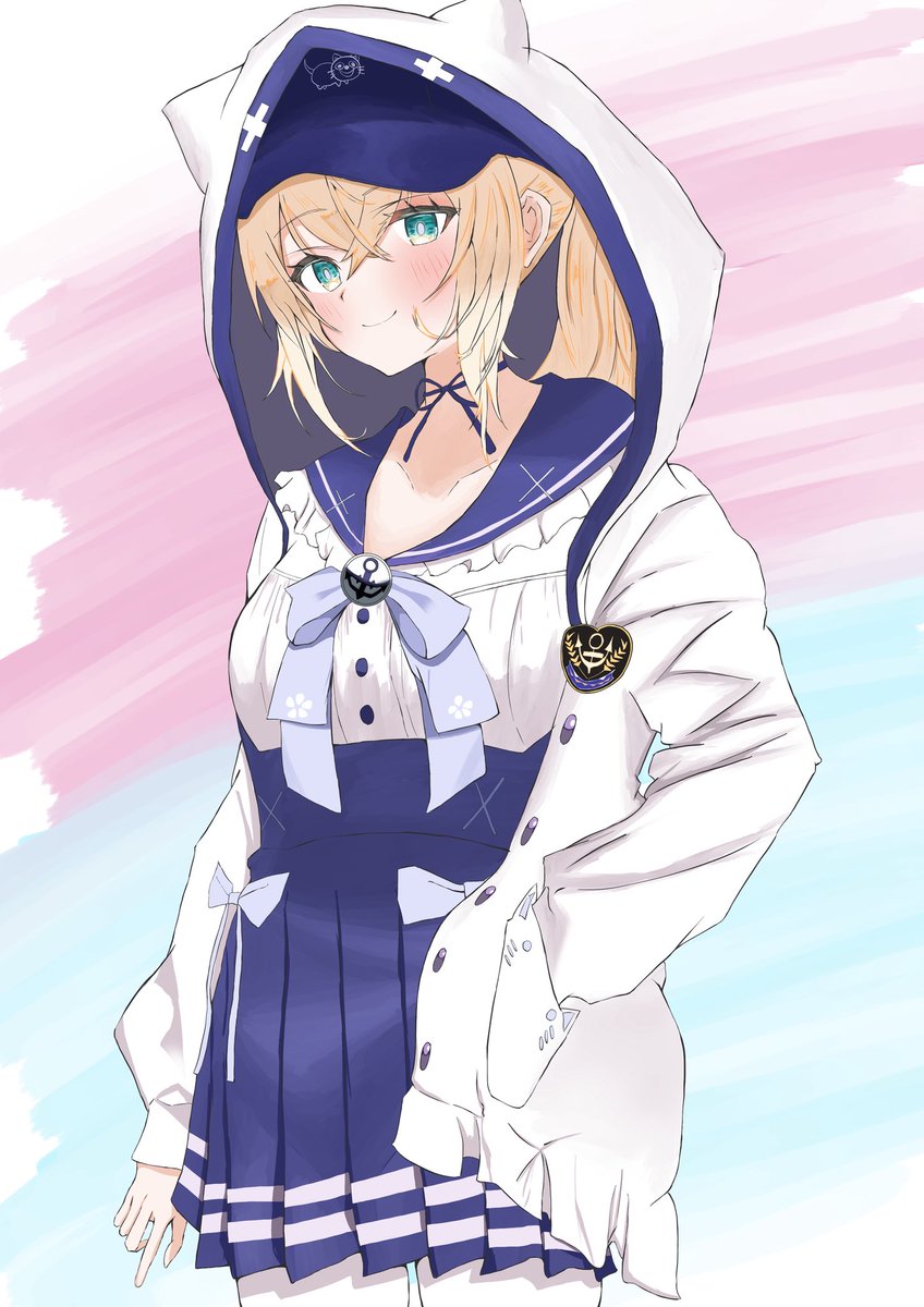猫の日らしいですが、猫イラストないので前描いたあくたん衣装いろはちゃん載せときます！　うん猫です🐱
#いろはにも絵を
