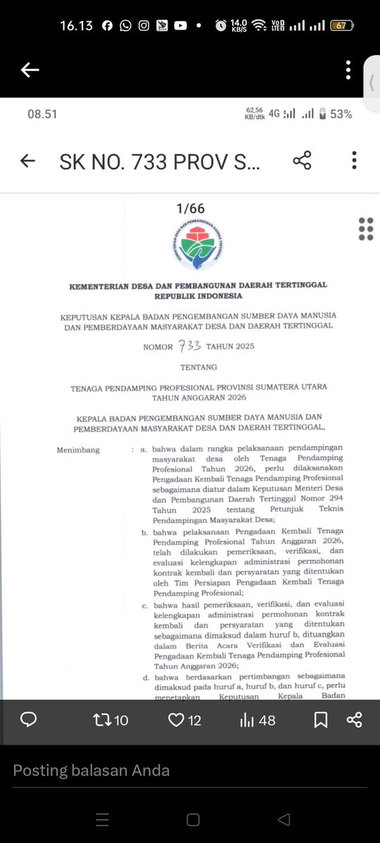 Apa kabar Pak Mendes <a href="/YandriSusanto/">Yandri Susanto</a>?Apa kabar dgn revisi SK 733?Kpn kami trima SK revisinya? #1150TPPdiSumuttdkmasukSK733
#1150TPPdiSumutmenungguSKrevisi <a href="/prabowo/">Prabowo Subianto</a> <a href="/YandriSusanto/">Yandri Susanto</a> <a href="/ArizaPatria/">Ariza Patria</a> <a href="/KerjaSeskabRI/">Letkol Teddy Indra Wijaya</a> <a href="/sugiono_56/">Sugiono</a> <a href="/bang_dasco/">Prof. H. Sufmi Dasco Ahmad</a> <a href="/ijeck09/">musarajekshah</a>