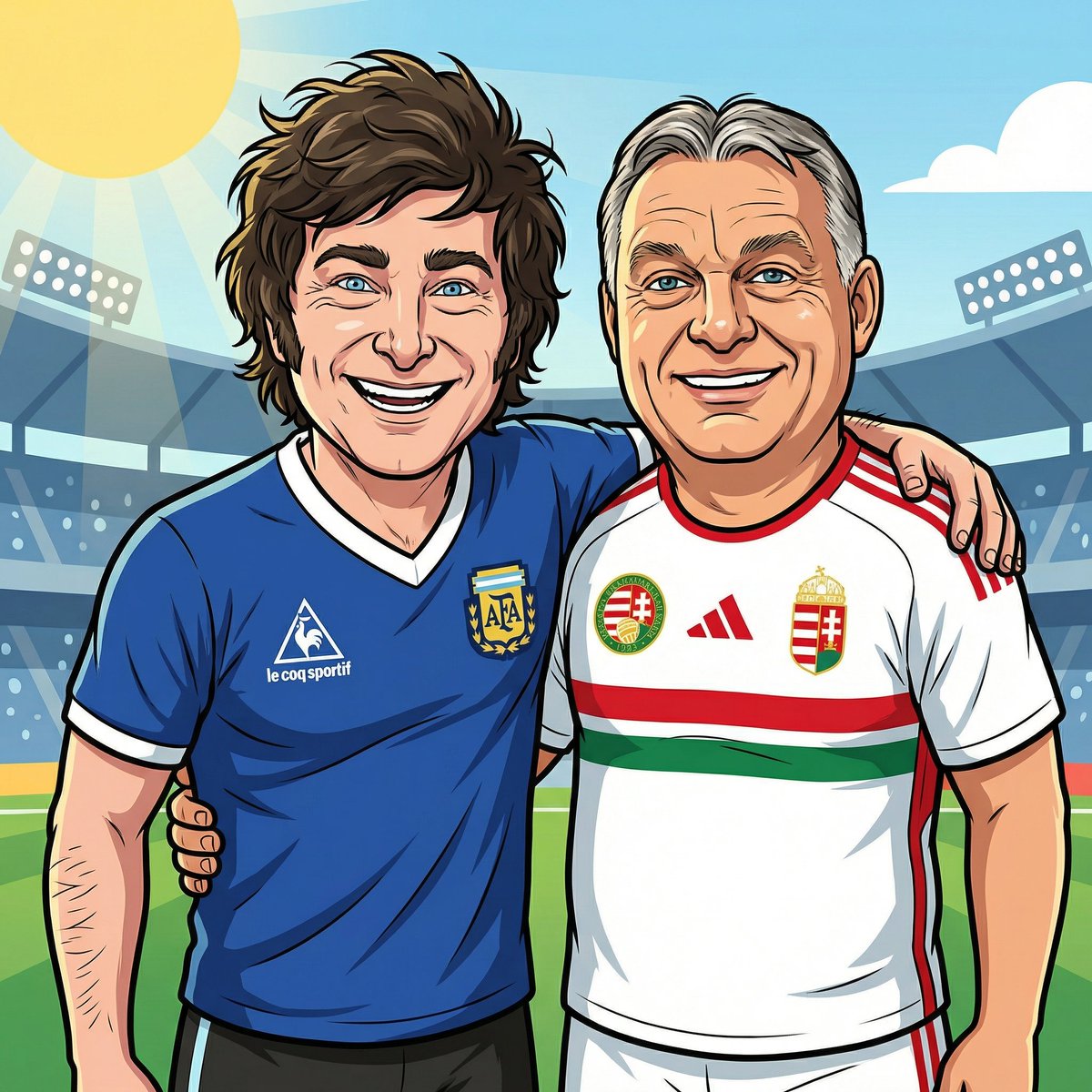 Presidents <a href="/JMilei/">Javier Milei</a> 🇦🇷 and  <a href="/PM_ViktorOrban/">Orbán Viktor</a>  🇭🇺