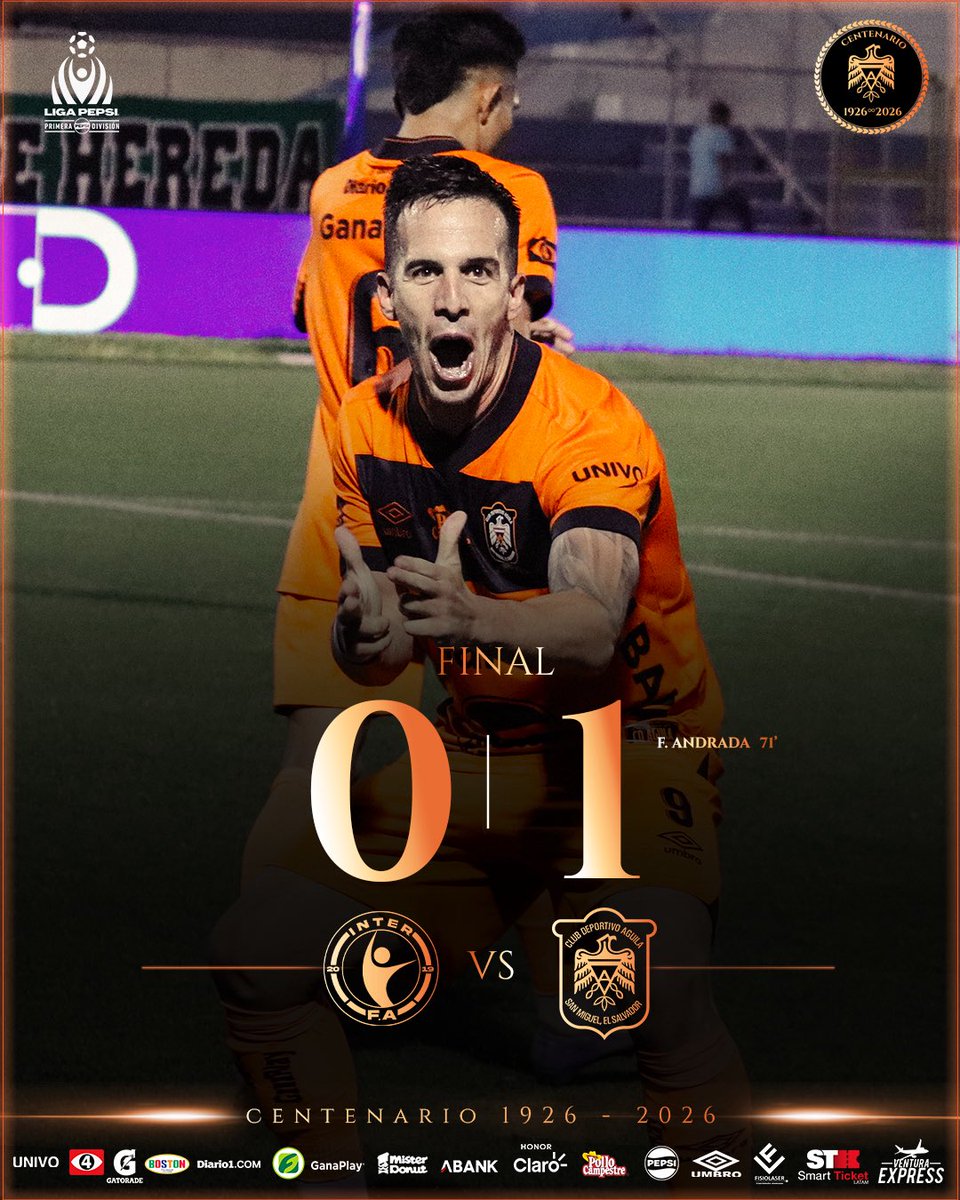 ⏱️ 𝐅𝐈𝐍𝐀𝐋 𝐃𝐄𝐋 𝐏𝐀𝐑𝐓𝐈𝐃𝐎 ⚽️

¡Á𝙂𝙐𝙄𝙇𝘼 𝙑𝙊𝙎 𝙎𝙊𝙎 𝙇𝘼 𝘼𝙇𝙀𝙂𝙍Í𝘼 𝘿𝙀𝙇 𝙈𝙐𝙉𝘿𝙊 𝙀𝙉𝙏𝙀𝙍𝙊! ⚫️🟠

#VamosÁguila | #ElMásGrande | #Centenario2026 | cdaguila.shop